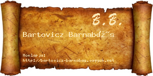 Bartovicz Barnabás névjegykártya